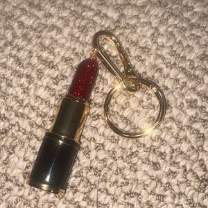 Red Glitter Lipstick Keychain Bauble Bar